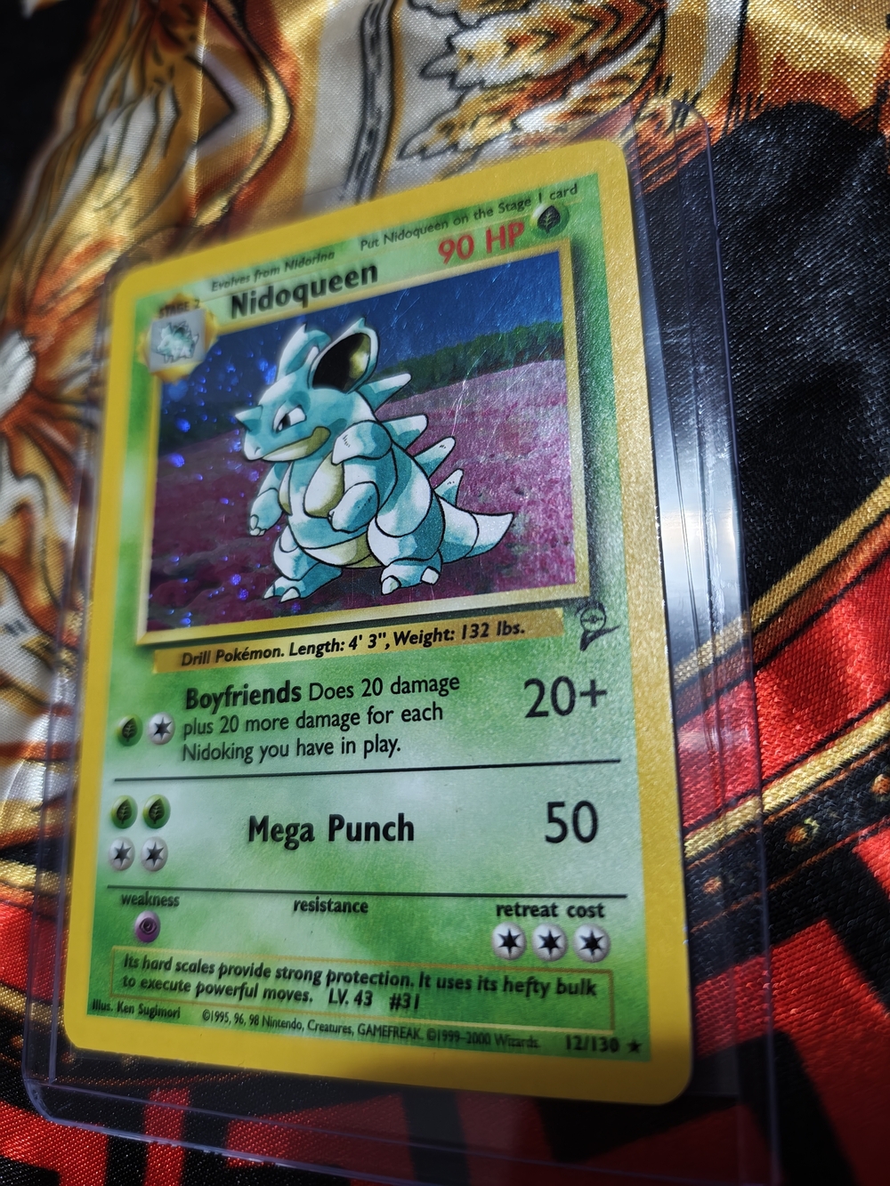 Pokemon Nidoqueen Holo Card - Green, yellow
